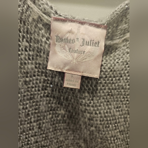 Romeo & Juliet Couture Gray Open Knit Sweater Women’s Size L Oversized Lightwt - Picture 3 of 8